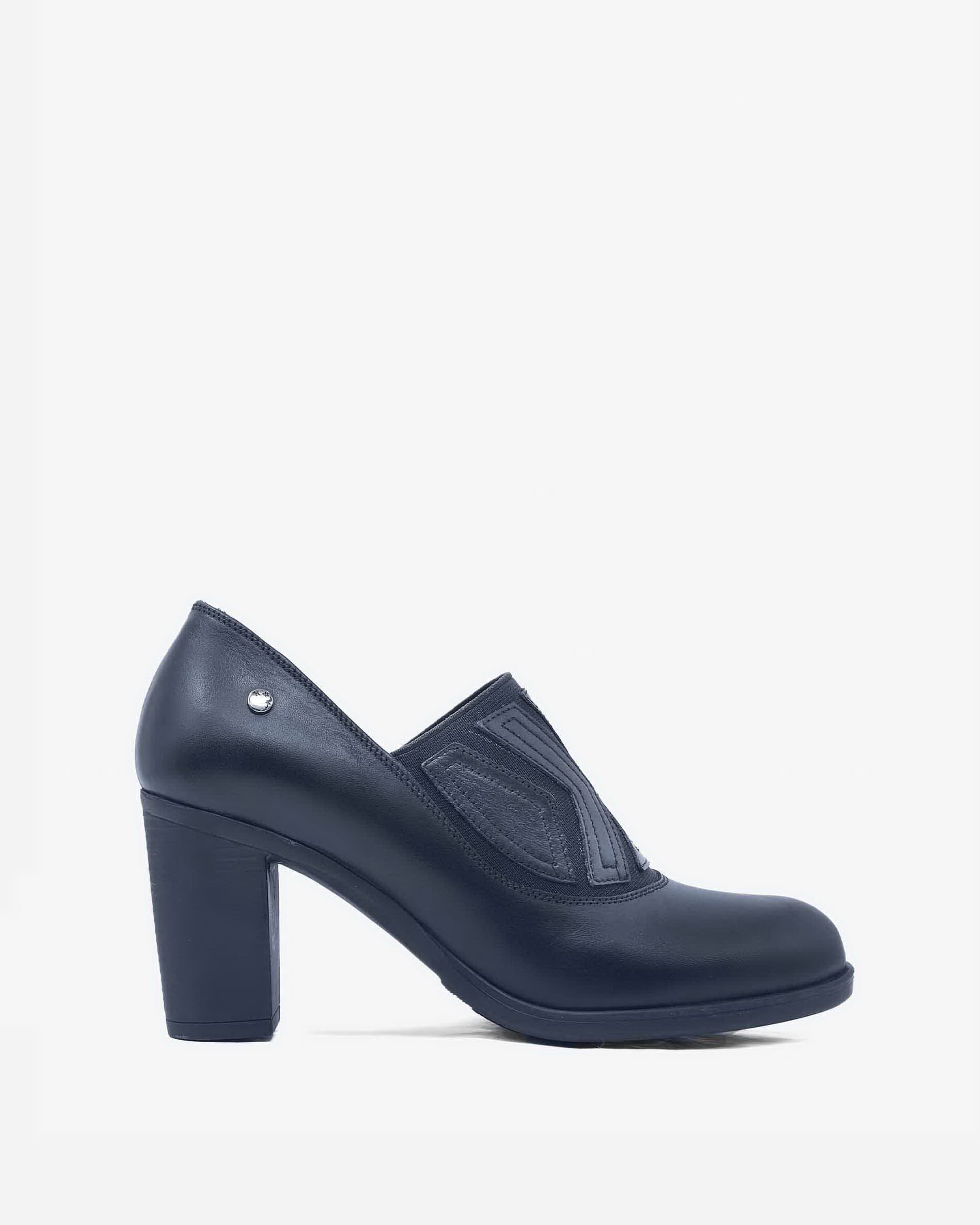 کفش زنانه 2519 شناسه 0053 چرم طبیعی سرمه ای