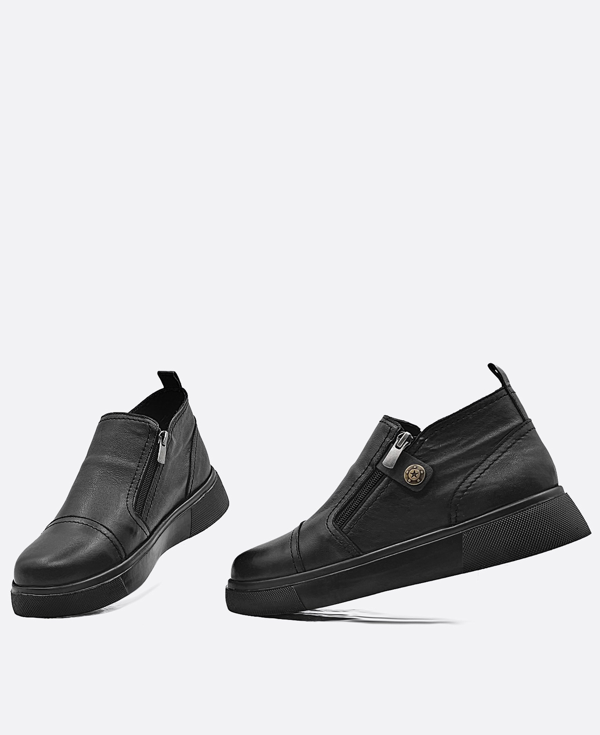 نیم بوت زنانه 101 شناسه 6134 چرم طبیعی